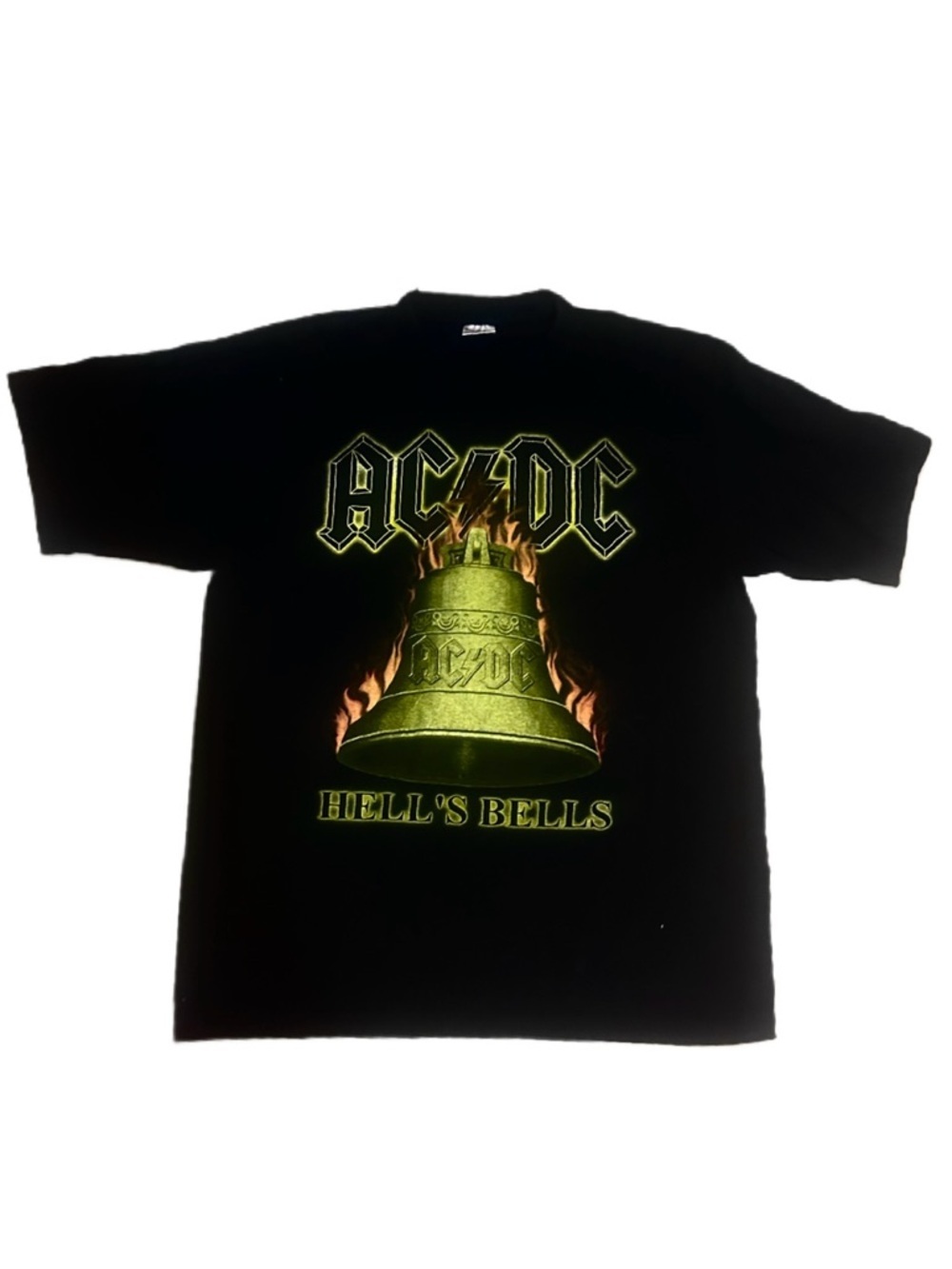 AC/DC Hell's Bells Graphic Band Tee - Black T-Shirt Shirt 100% cotton